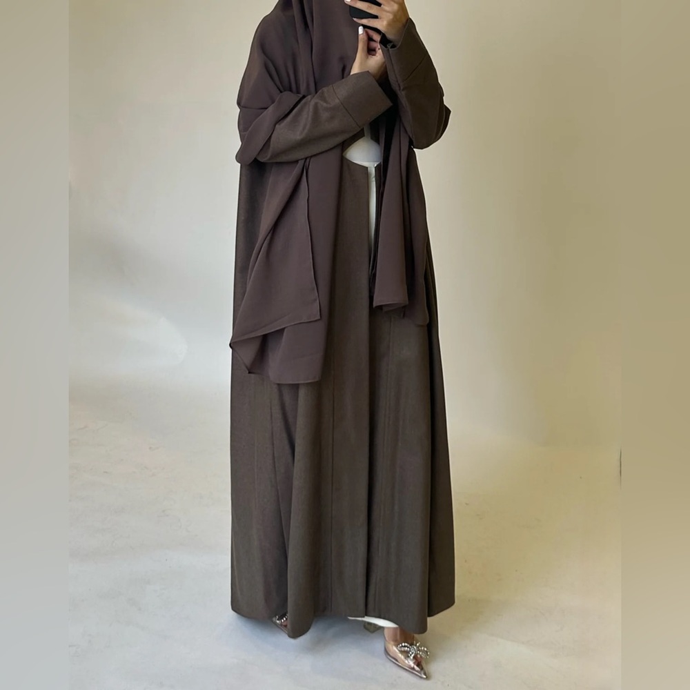 Alef Winter Brown Abaya and Hijab Scarf - NEW with tags